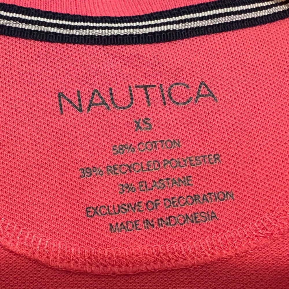 Nautica Women's Coral Pink Short‎ Sleeve Collared Polo Mini Dress XS Summer - Picture 3 of 5